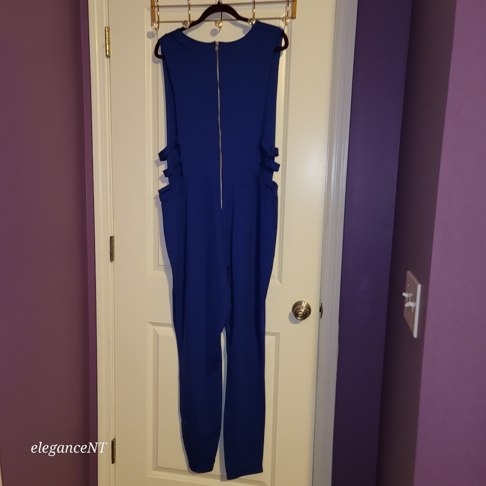 Fashion Nova Don’t Call Me Up Royal Blue Jumpsuit Sz: 2X NWT - Picture 7 of 10